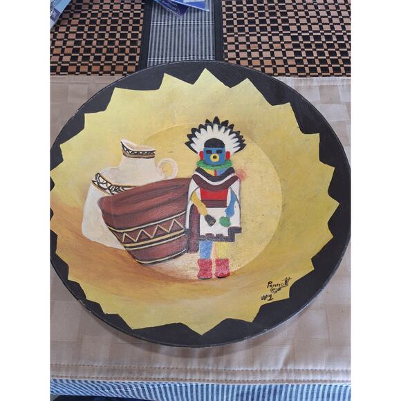 1983 Zuni Decorative Brass(?) Plate Signed L. C
Pannot 40yo! - Picture 1 of 8